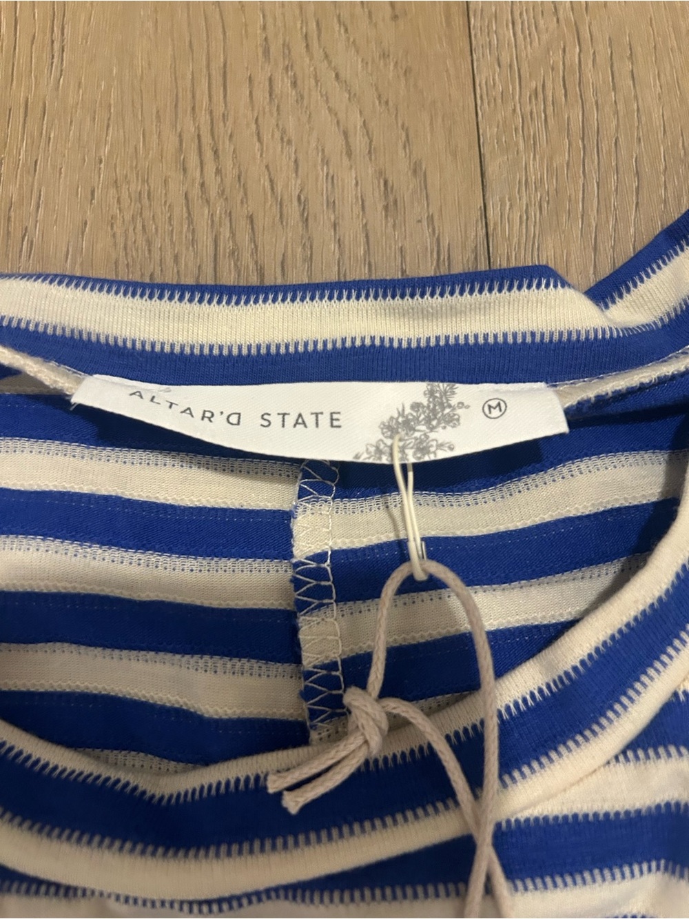 Altard State Blue & White Striped Cotton Lounge Set - Short Sleeve Top & Shorts - Picture 8 of 8
